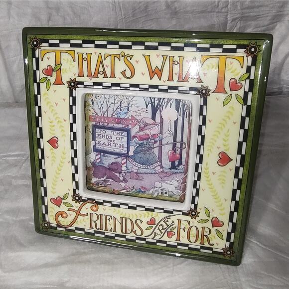 Mary Engelbreit Ceramic Picture Frame That's What Friends Are For 1994 VTG - Picture 8 of 8